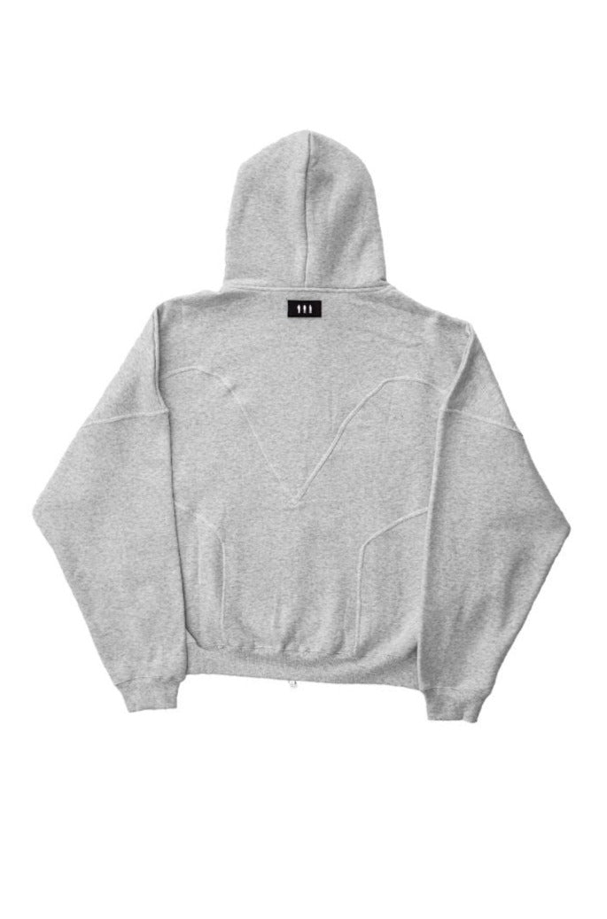 Grey Oversized Zip-Up Hoodie